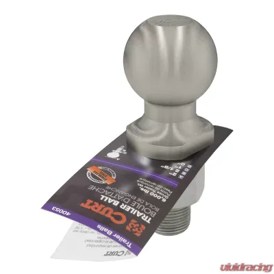 Curt 2" Trailer Ball (1" x 2-1/8" Shank, 6,000 lbs., Stainless) - 40053