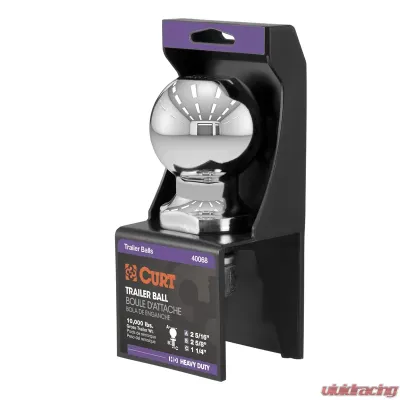 Curt 2-5/16" Trailer Ball (1-1/4" x 2-5/8" Shank, 10,000 lbs., Chrome, Packaged) - 40068