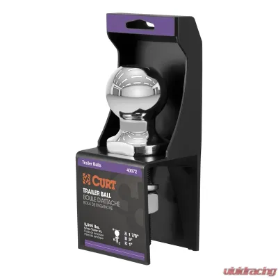 Curt 1-7/8" Trailer Ball (1" x 3" Shank, 3,500 lbs., Chrome, Packaged) - 40072