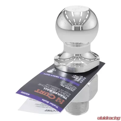 Curt 2" Trailer Ball (1-1/4" x 2-5/8" Shank, 10,000 lbs., Chrome) - 40090