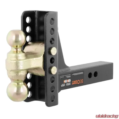 Curt Adjustable Channel Mount with Dual Ball (2" Shank, 14,000 lbs., 6" Drop) - 45900
