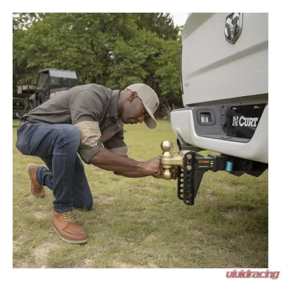 Curt Adjustable Channel Mount with Dual Ball (2" Shank, 14,000 lbs., 6" Drop) - 45900