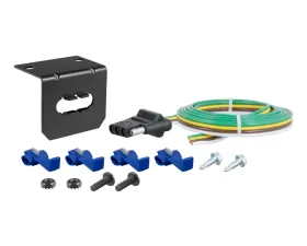 Curt 4-Way Flat Connector Socket with Hardware (Vehicle Side, Packaged)