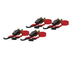 Curt 16' Red Cargo Straps with S-Hooks (500 lbs., 4-Pack)