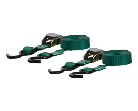 Curt 15' Dark Green Cargo Straps with S-Hooks (300 lbs., 2-Pack)
