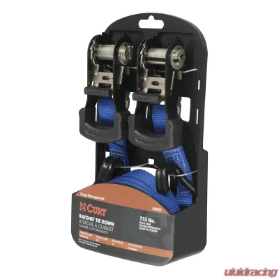 Curt 16' Blue Cargo Straps with J-Hooks (733 lbs., 2-Pack) - 83020