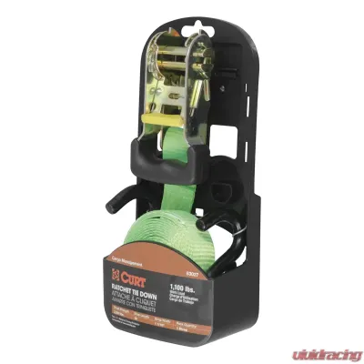 Curt 16' Lime Green Cargo Strap with S-Hooks (1,100 lbs.) - 83027