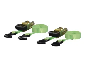 Curt 16' Lime Green Cargo Straps with S-Hooks (1,100 lbs., 2-Pack)