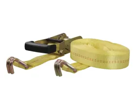 Curt 27' Yellow Cargo Strap with J-Hooks (3,333 lbs.)