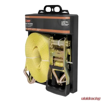 Curt 27' Yellow Cargo Strap with J-Hooks (3,333 lbs.) - 83047