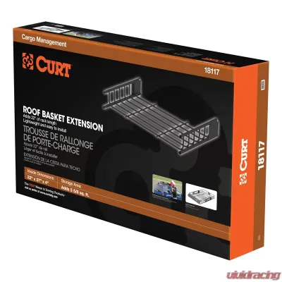 Curt 21" x 37" Roof Rack Cargo Carrier Extension - 18117