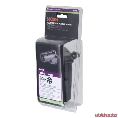 Curt Adapter with Alarm (7-Way RV Blade to 6-Way Round Trailer, Center Pin Auxiliary) - 57726