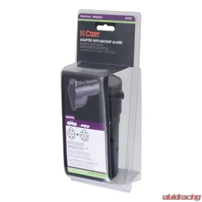 Curt 7-Way RV Blade Electrical Adapter with Backup Alarm (Packaged) - 57727