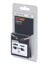 Curt 2-Way Flat Connector Plug & Socket with 12" Wires (Packaged)                                     - 58021 - Image 2