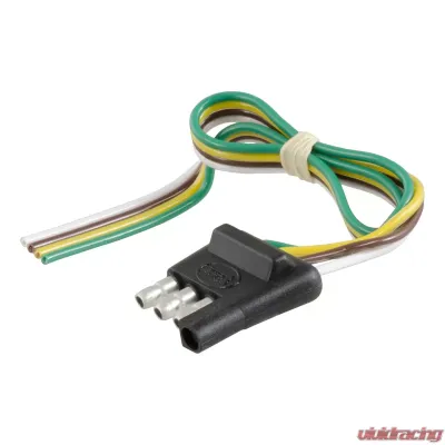 Curt 4-Way Flat Connector Plug with 12" Wires (Trailer Side) - 58030