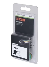 Curt 4-Way Flat Connector Plug with 12" Wires (Trailer Side, Packaged)                                     - 58031 - Image 2