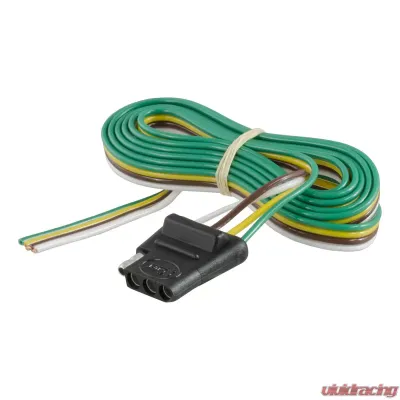 Curt 4-Way Flat Connector Socket with 60" Wires & Hardware (Vehicle Side, Packaged) - 58044