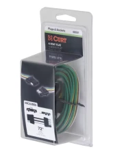 Curt 4-Way Flat Connector Plug & Socket with 72" Wires (Packaged)                                     - 58051 - Image 3