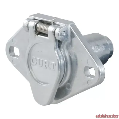 Curt 4-Way Round Connector Socket (Vehicle Side, Packaged) - 58071
