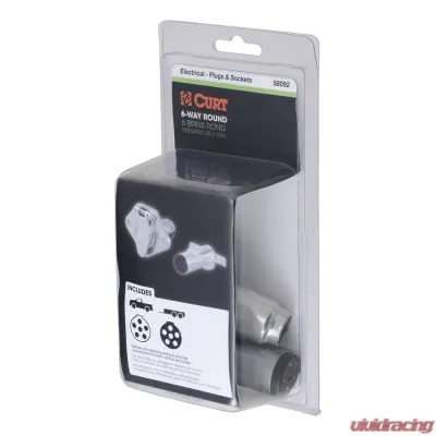 Curt 6-Way Round Connector Plug & Socket (Packaged) - 58092