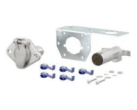 Curt 6-Way Round Connector Plug & Socket with Hardware (Packaged)