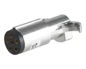 Curt 6-Way Round Connector Plug (Trailer Side, Chrome Plastic)