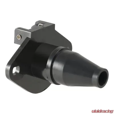 Curt 6-Way Round Connector Socket (Vehicle Side, Black Plastic) - 58130