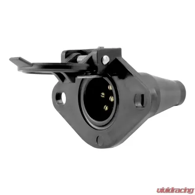 Curt 6-Way Round Connector Socket (Vehicle Side, Black Plastic) - 58130