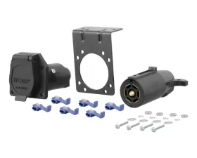 Curt 7-Way RV Blade Connector Plug & Socket with Hardware (Packaged)