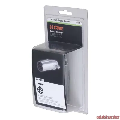 Curt 7-Way Round Connector Plug (Trailer Side, Packaged) - 58161