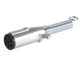 Curt 7-Way Round Connector Plug with Spring (Trailer Side, Packaged)