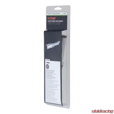 Curt 7-Way Round Connector Plug with Spring (Trailer Side, Packaged) - 58181