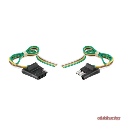 Curt 4-Way Flat Connector Plug & Socket with 12" Wires Each (Packaged) - 58304