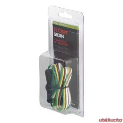 Curt 4-Way Flat Connector Plug & Socket with 12" Wires Each (Packaged) - 58304