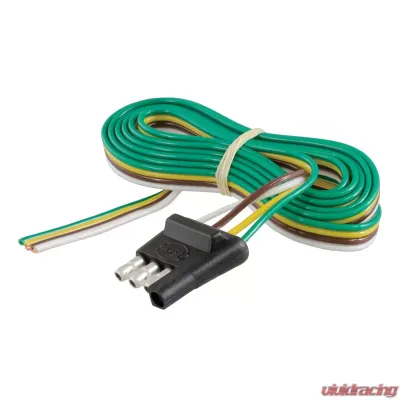 Curt 4-Way Flat Connector Plug with 48" Wires (Trailer Side, Packaged) - 58348