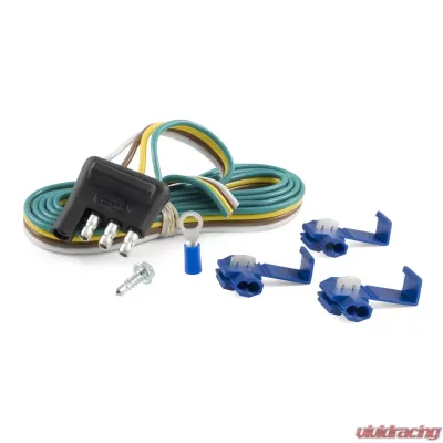 Curt 4-Way Flat Connector Plug with 48" Wires & Hardware (Trailer Side, Packaged) - 58349