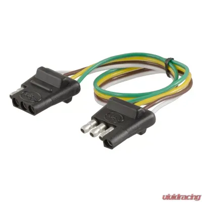 Curt 4-Way Flat Connector Plug & Socket with 12" Wires (Packaged) - 58381