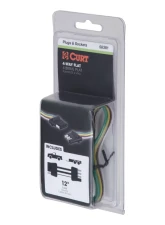 Curt 4-Way Flat Connector Plug & Socket with 12" Wires (Packaged)                                     - 58381 - Image 3