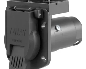 Curt 7-Way RV Blade Connector Socket with Integrated Bracket (Vehicle Side, Packaged)