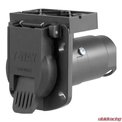 Curt 7-Way RV Blade Connector Socket with Integrated Bracket (Vehicle Side, Packaged) - 58417