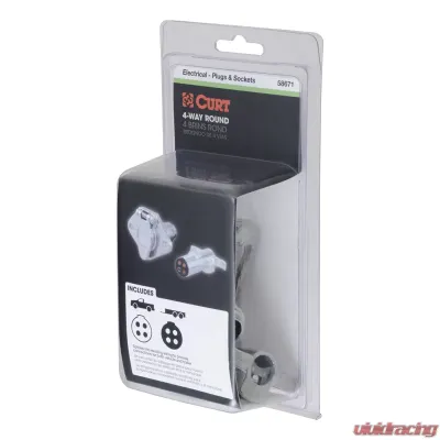 Curt 4-Way Round Connector Plug & Socket (Packaged) - 58671