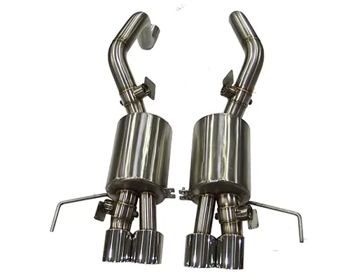 B&B Exhaust C7 Gen 3 Fusion Exhaust with 4-Inch Quad Round Double-Wall Tips Chevrolet Corvette C7 2014-2019 - FCOR-0665