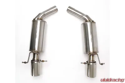 B&B Exhaust Gen2 Rear Section Mufflers with 2 1/2-Inch Round Tips Cadillac CTS-V 2009-2014 - FDOM-0322