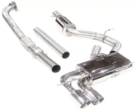 B&B Exhaust Catback Exhaust w/3.5-Inch Round Twin Double Wall Tips Audi A3 Quattro 2015-2020