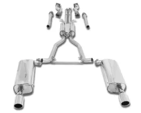 B&B Exhaust Catback Exhaust w/3.5-Inch Twin Round Double Wall Tips Audi S6 Quattro 2012-2014