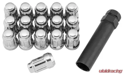 QuadBoss Spline Lug Nuts 12" x 1.25mm Polished Set of 16 - RT-GWSPM12125