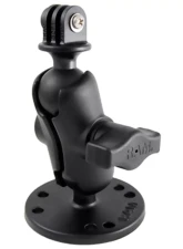 RAM Mounts Flat Surface Mount Short Double Socket Arm & 1" Diameter Ball w/Universal Action Camera Adapter                                     - RAM-B-138-A-GOP1U - Image 3
