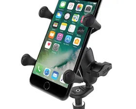 RAM Mounts Fork Stem Mount w/Short Double Socket Arm & Universal RAM Mounts X-Grip Cell/iPhone Cradle
