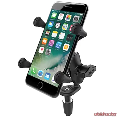 RAM Mounts Fork Stem Mount w/Short Double Socket Arm & Universal RAM Mounts X-Grip Cell/iPhone Cradle - RAM-B-176-A-UN7U
