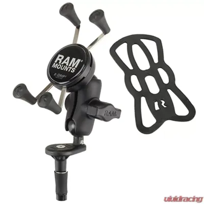 RAM Mounts Fork Stem Mount w/Short Double Socket Arm & Universal RAM Mounts X-Grip Cell/iPhone Cradle - RAM-B-176-A-UN7U